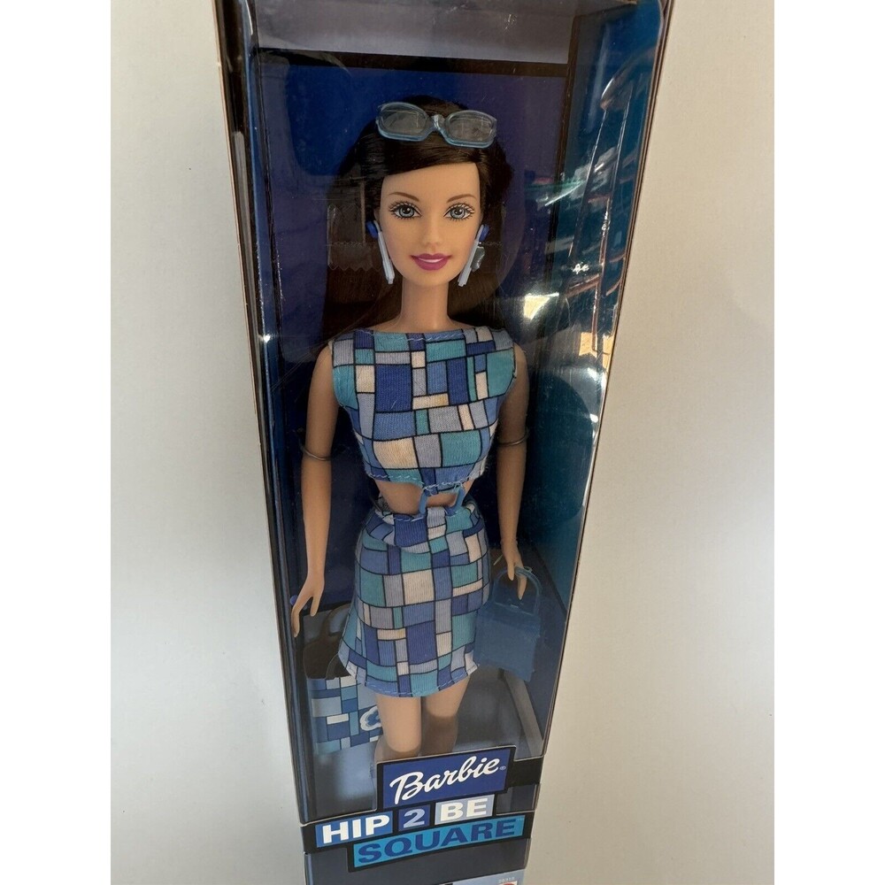 Mattel 2000 Hip 2 Be Square Brunette In Blue Barbie Doll #28315 new in the box - Picture 4 of 6